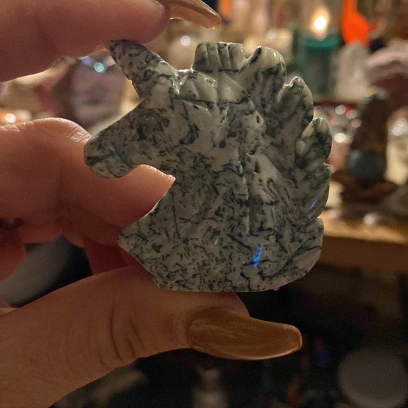 Moss Agate Unicorn - Picture 4 of 7